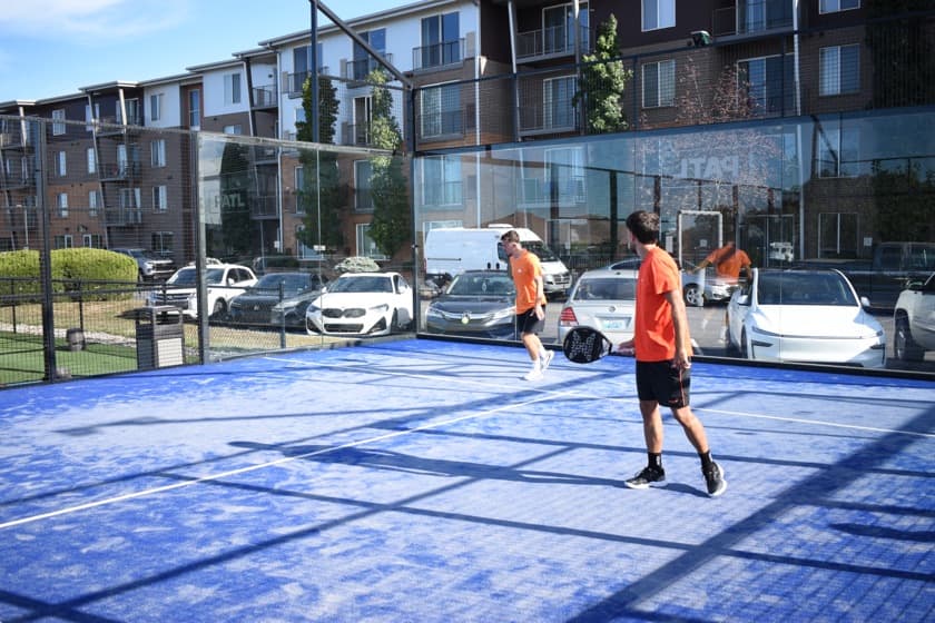 A doubles rally on a PATL Louisville court