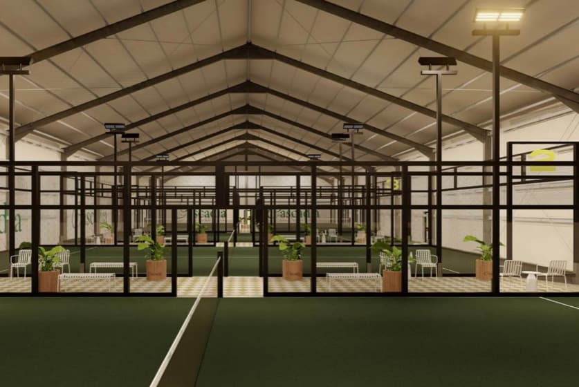 Rendering: the indoor padel courts