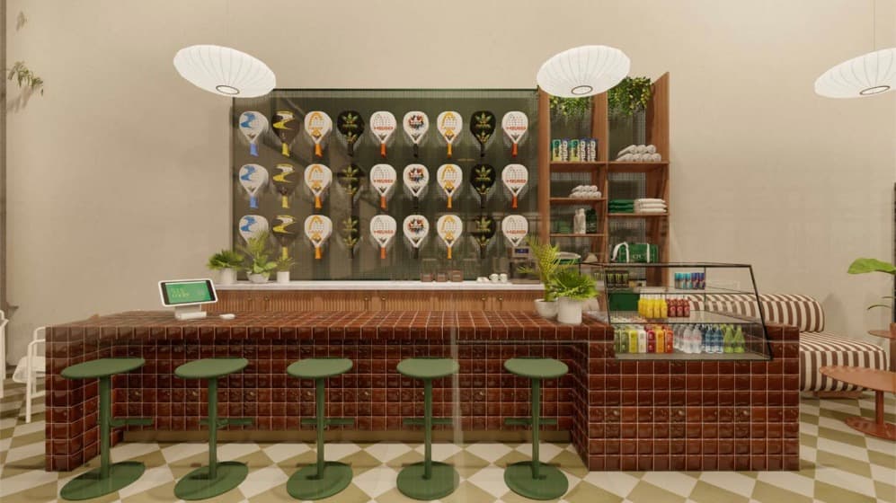 Rendering: the pro shop and café bar