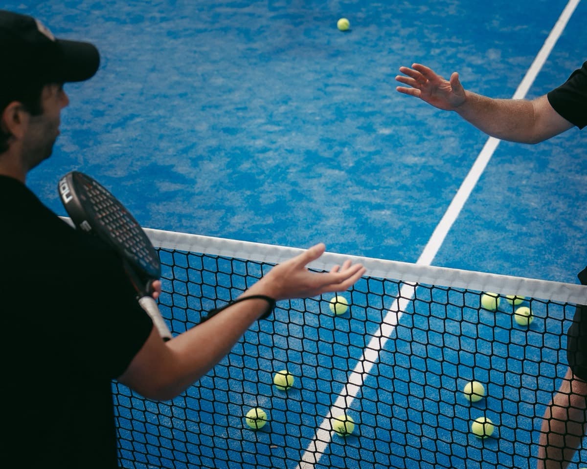 Players talking across the net during a PATL event